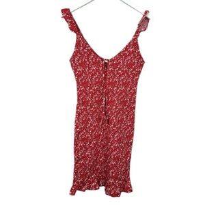 Japna Ditsy Floral Rouched Bodycon Flutter Boho Summer Sun Dress Medium